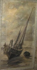 Gestrande Zeilboot. by Henri Arden