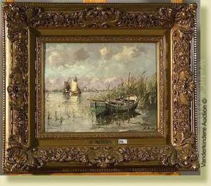Barques En Hollande by Henri Arden