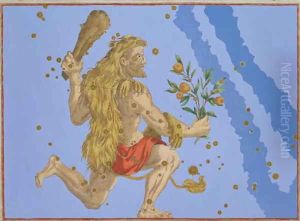 Constellation of Hercules Lion's Pelt, from 'Uranometria' by Johann Bayer by Johann Bayer