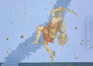 Perseus with the head of Medusa, from 'Uranometria' by Johann Bayer