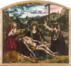 Pietà of Canon Luis Desplá 1490 by Bartolome Bermejo