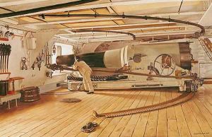 Twenty-Seven Pound Cannon on a Battleship by Gustave Bourgain