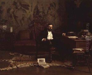 Louis Signorino seated in his study by Gustave Bourgain