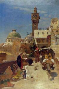 Orientalische Strassenszene by Gustave Bauernfeind