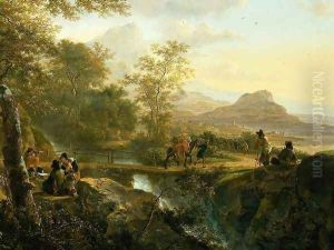 Italian Landscape with Artist [detail #1]