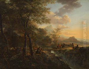 Italian Landscape with Draughtsman 1650 by Jan Both
