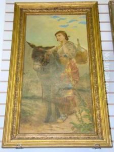 Beautiful Image Of A Woman With A Donkey by Raffaele Armenise