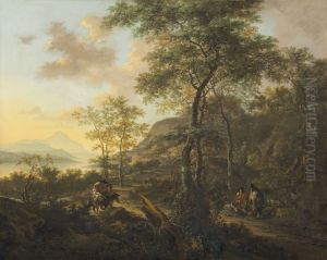 An Italianate evening landscape by Jan Both