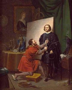 Aretino in the Studio of Tintoretto c. 1822 by Pierre-Nolasque Bergeret