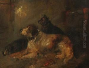 Interior With Three Dogs by George Armfield