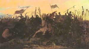 Batalistic Scene by Josef von Brandt