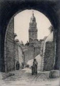 Church Of The Dormition And Old City Wall, Jerusalem by Caroline Helena Armington