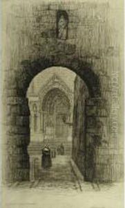 La Rue Saint Yves A Chartres; 1926 by Caroline Helena Armington