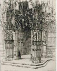 L'entree De L'eglise A Louviers; 1924
