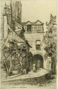 L'entree De La Cour D'albane A Rouen; 1923 by Caroline Helena Armington