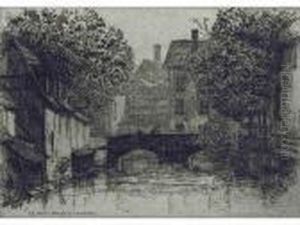 Le Pont Bouju A Chartres; 1926 by Caroline Helena Armington