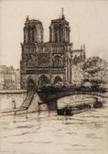 Facade De Notre Dame De Paris No.2#3/100 by Caroline Helena Armington
