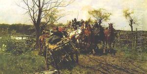 Meeting on a Bridge by Josef von Brandt