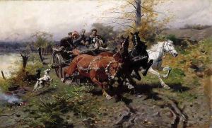 Speeding Chariot, c.1900 by Josef von Brandt