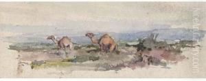A Folio Of Various Pencil And Watercolour Studies Including Caricatures And Cartoons by George Denholm Armour