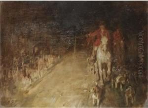 Seen In The Motor Lights, The Hunt Returning Home by George Denholm Armour