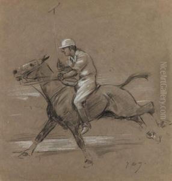 Study Of A Polo Player
Signed With Initials 'j.d.a.' (lower Right) - view 1