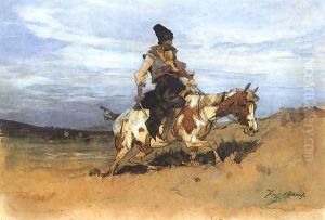 Kozak na koniu 3 by Josef von Brandt