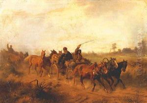 Zydzi jadacy na jarmark by Josef von Brandt