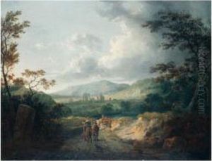 Extensive Landscape With Rustics On A Path