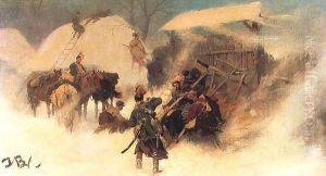 Konfederaci (Obrona zascianka) by Josef von Brandt