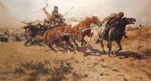 Powrót z targu by Josef von Brandt