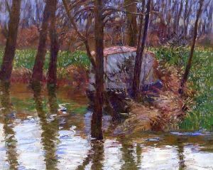 The River Epte with Monet's Aelier-Boat The River Epte with Monet's Aelier-Boat