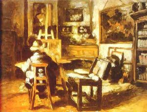 L'atelier de Ferdinand De Braekeleer by Henri de Braekeleer