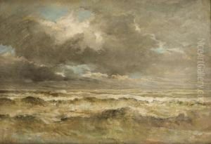 Marine Bij Bewolkte Hemel by Louis Artan De Saint-Martin