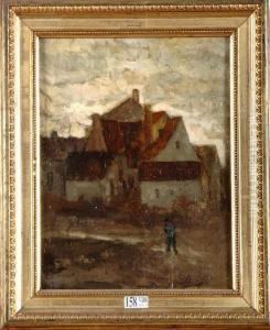 Coin De Village De Pecheurs Anime by Louis Artan De Saint-Martin