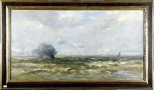 Marine Avec Voilier by Louis Artan De Saint-Martin