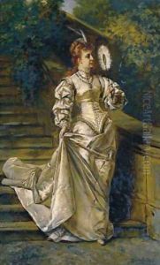 Young Woman (Jeune femme à l'eventail) by Ladislaus Bakalowicz