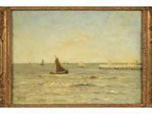 Temps Clair D'hiver A Nieuport by Louis Artan De Saint-Martin