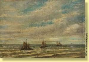 Voiliers En Mer Du Nord by Louis Artan De Saint-Martin