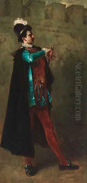 A Cavalier drawing his sword - view 1
