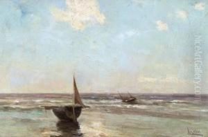 Marine Avec Barque Echouee