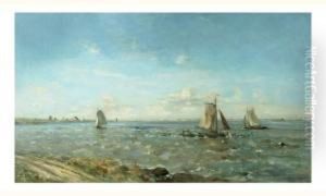 Bateaux De Peche Pres Du Rivage by Louis Artan De Saint-Martin