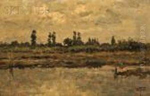 View Of A Dutch Polder Landscape by David Adolf Constant Artz