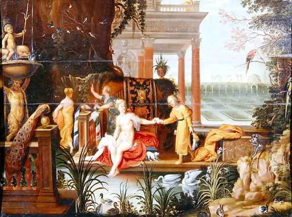 Bathsheba at the pool with her attendants - view 1