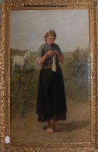 Young Girl Knitting