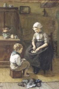 Preparing Lunch by David Adolf Constant Artz