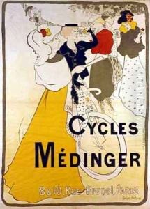 Poster advertising Medinger bicycles by Georges Bottini
