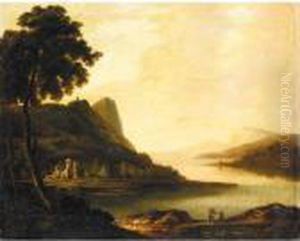 An Extensive Lake Landscape, Possibly Lake Killarney by William Ashford