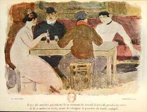 Workers drinking by Georges Bottini