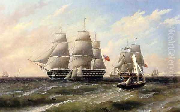 Ships at Sea by Thomas Birch